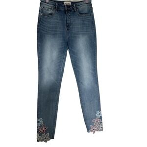Driftwood Jeans Women’s Pants Size 28 Jackie High Rise Skinny Embroidered Floral